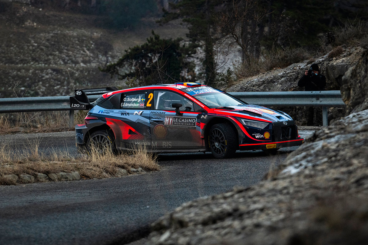 Оливер Сольберг и Эллиот Эдмондсон, Hyundai i20 N Rally1, ралли Монте-Карло 2022